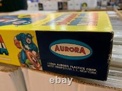 Modèle Vintage 1966 Aurora du Captain America non assemblé avec instructions et boîte! Rare