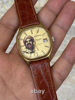 Montre vintage Favre Leuba de Saddam Hussein, Président irakien, Boîte limitée rare Ba'ath