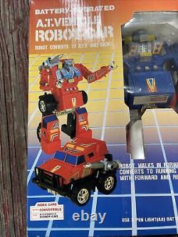 NEUF DANS LA BOÎTE ! Robots à transistors A. T. vintage et rare de 1985 Véhicule Robot-Car