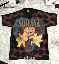 Nirvana Heart Shaped Box Shirt Rare Mint Cond Vintage 1993 Taille Grande