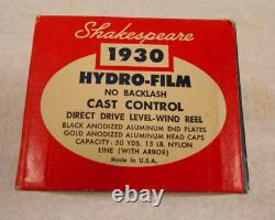 Nouveau contrôle de film hydro-Shakespeare rare de collection vintage de 1930 EE avec boîte et manuel.