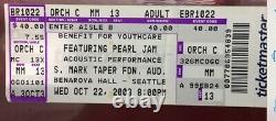 Pearl Jam Benaroya Hall -bundle Rare Vintage Box Set Poster Ticket Of Concert