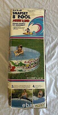 Piscine pour enfants Vintage Disney Mickey Snapset rétro de 1983 NEUVE dans sa boîte ouverte RARE