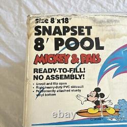 Piscine pour enfants Vintage Disney Mickey Snapset rétro de 1983 NEUVE dans sa boîte ouverte RARE