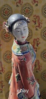 Porcelaine chinoise vintage magnifique Geisha avec boîte rare
