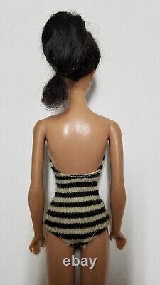 Poupée Barbie brune à queue de cheval Vintage #3 avec boîte d'origine (RARE !)