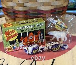 RARE! Boîte Surprise Vintage Topps ANIMAUX SAUVAGES avec Chewing-gum et Jouet - Art de Wally Wood