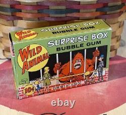 RARE! Boîte Surprise Vintage Topps ANIMAUX SAUVAGES avec Chewing-gum et Jouet - Art de Wally Wood