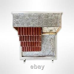 RARE ! Boîte à cigarettes musicale vintage en argent, gravée à la main par Fred Zimbalist Thorens.