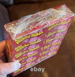 RARE! Boîte d'affichage scellée de chewing-gum à la framboise HUBBA BUBBA! Vintage des années 1980 NOS