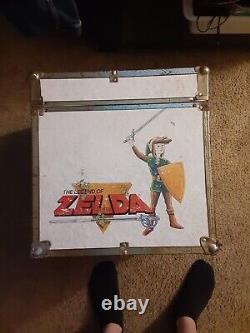 RARE Boîte en bois de rangement pour jouets Vintage Nintendo Super Mario Zelda 4 jeux vidéo