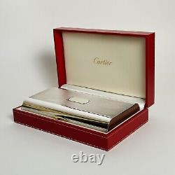 RARE Étui à cigares en argent sterling de style Art déco, vintage, de la marque Cartier, sans gravure.