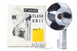 RARE Près de MINT dans la boîte Vintage Canon Flash Unit Model Y + Micro Sync du JAPON