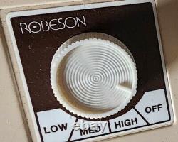 RARE ! Ventilateur de boîte métallique Robeson Vintage Rare 20 pouces à 3 vitesses Neuf dans sa boîte.