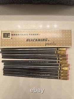 Rare 10 Crayons à papier Eberhard Faber Blackwing 602 Vintage non utilisés avec boîte