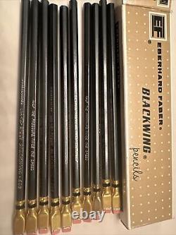 Rare 10 Crayons à papier Eberhard Faber Blackwing 602 Vintage non utilisés avec boîte