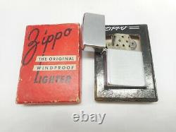 Rare 1940s Vintage 3 Barrique Charnière Nickel Argent Zippo Cigarette Lighter En Box