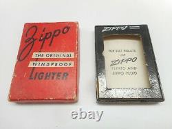 Rare 1940s Vintage 3 Barrique Charnière Nickel Argent Zippo Cigarette Lighter En Box