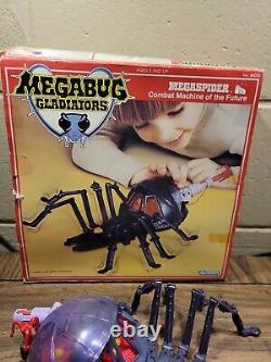 Rare 1979 Vintage Kenner Megabug Gladiators Megaspider Avec Boîte Fonctionne Mib Propre