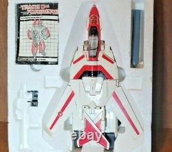 Rare 1985 Vintage Hasbro G1 Transformateurs Jetfire Robot Wmacross & Boîte Endommagée