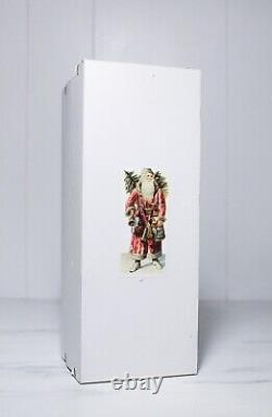 Rare 3 Vintage Allemagne Mercury Glass Foil Angel & Santa Christmas Ornament In Box