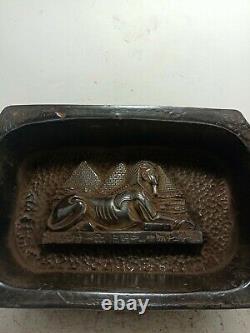 Rare Antique Ancient Egyptian Boîte À Bijoux Scarab Déesse Isis Sphinx 1845 Bc