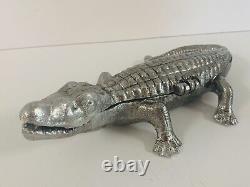 Rare Arthur Court Vintage Alligator -boîte À Crocodile À Charnières Haut 1975