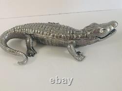 Rare Arthur Court Vintage Alligator -boîte À Crocodile À Charnières Haut 1975