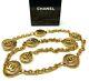 Rare Authentique Chanel Vintage 90s Cc Coco Mark Chain Belt Gold With Box