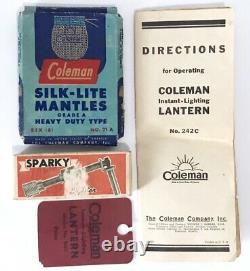 Rare Coleman 6/49 242c Lanterne À Manteau Unique Orig Box Paperwork Silklites & More
