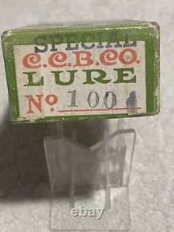 Rare Early Creek Chub Special 100 Wht/blk Head No Eye Wiggler Combo Box & Paper