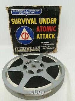 Rare Film Vintage 16mm Survival D'armes Nucléaires Sous Attack Atomique Avec Boîte