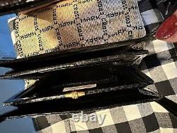 Rare! Nice Mark Cross Vintage Box Bag Black Alligator W Gold Hardware & Dust Bag