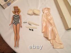 Rare Vintage 1959 Blond Barbie Avec Boîte Et Accessoires #4