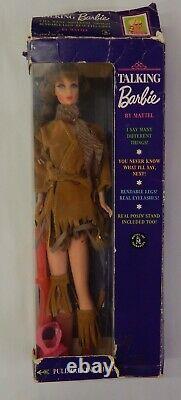 Rare Vintage 1968 Mattel Talking Barbie Doll Stock No 1115 Avec Box