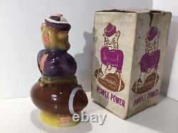 Rare Vintage 1971 Kansas State Ksu Wildcats Purple Power Whiskey Decanter Withbox