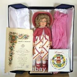 Rare Vintage 1986 Lenci Chiara Felt Doll Fabriqué En Italie Complète Avec Coa Tag Box