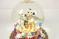 Rare Vintage 1989 Disney 101 Dalmatiens Snow Globe Music Box Pups Dogs