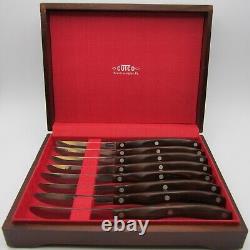 Rare Vintage #59 Ensemble de 8 couteaux à steak Cutco #2147079 avec boîte en bois d'origine