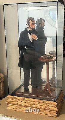 Rare Vintage Abraham Lincoln Figurine Boîte À Musique Joue Dieu Bénédiction Amérique