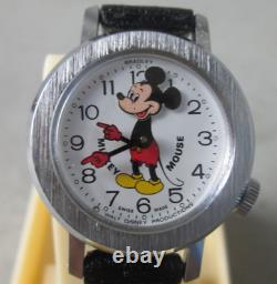 Rare Vintage Bradley Mickey Mouse Nodding Head Watch Works Menthe In Box