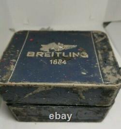 Rare Vintage Breitling Chronograph Landeron 48 Manuel Winding Men Watch With Box