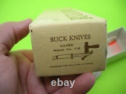 Rare Vintage Buck 116 Couteau Caper Jamais Utilisé Dans La Boîte