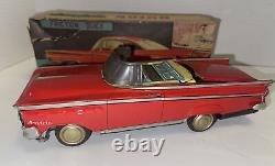 Rare Vintage Daito Friction Rouge Buick Invicta Convertible Toy Tin Car Avec Boîte