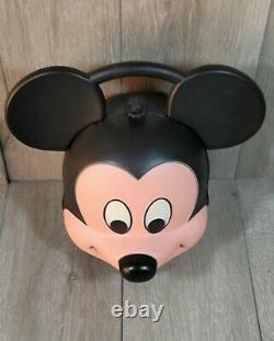 Rare Vintage Disney Mickey Mouse Head Lunch Box Kit Thermos D'origine Par Aladin