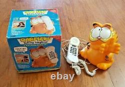 Rare Vintage Garfield Téléphone Parlant Tyco 1990 Boîte Originale