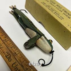 Rare Vintage Gee Wiz Frog Lure En Boîte Original Avec Papier Mint