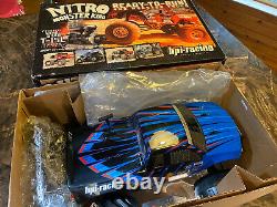 Rare Vintage Hpi Nitro Monster King Rtr 110 Rc Truck Mint W Box Never Ran Blue