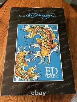 Rare Vintage Lig Up Ed Hardy Koi Fish Promo Sign Farinescent, Nouveau En Box