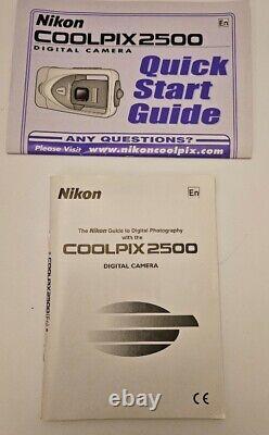Rare Vintage Nikon Coolpix 2500 3x Zoom Retro CCD Capteur Caméra Menthe Dans La Boîte